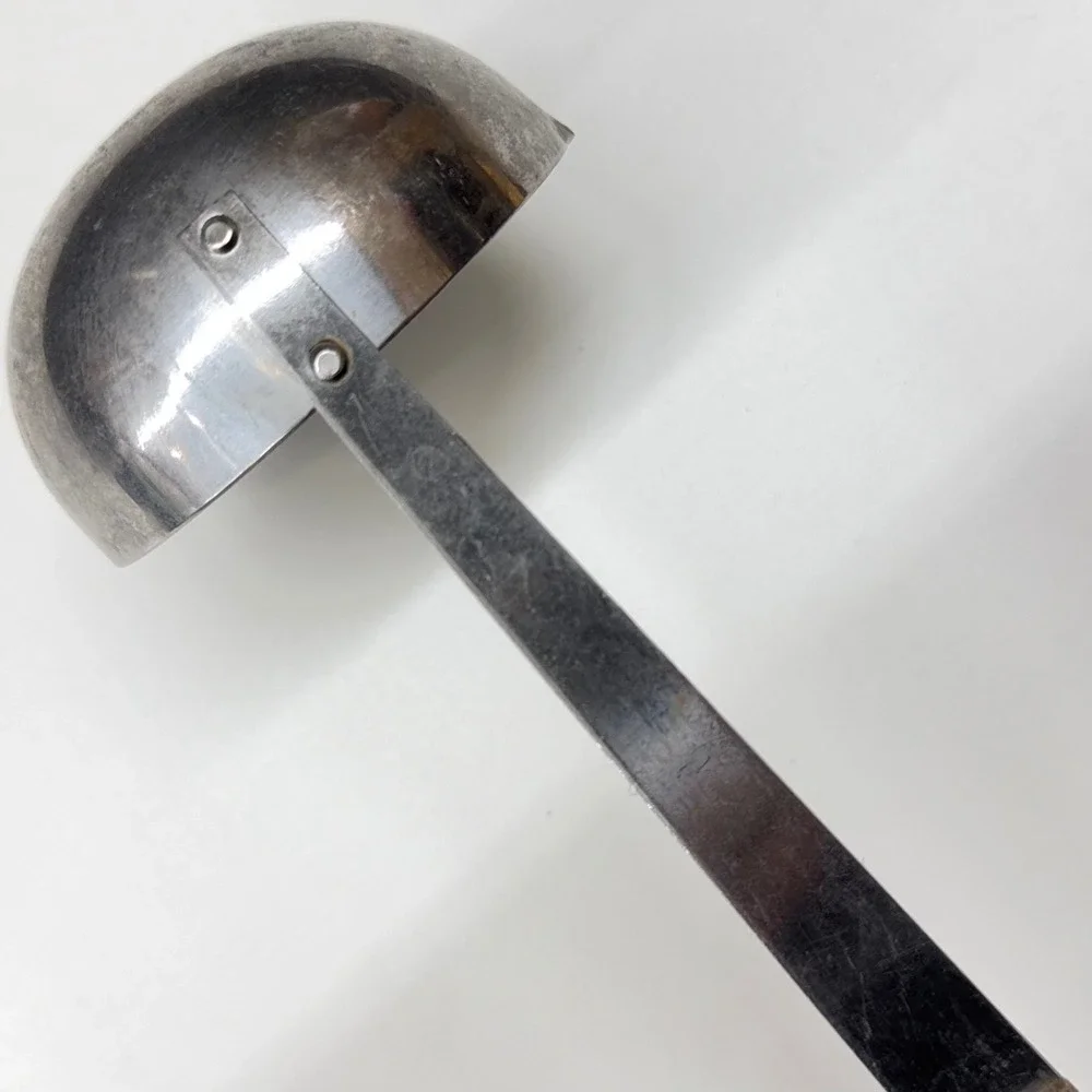 Regent Sheffield Stainless Gravy Ladle Wood Handle Dual Spout Vintage 10Inch MCM